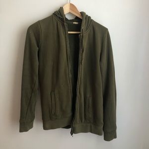 JCrew Green Fleece Hoodie, S